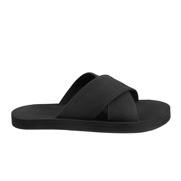 Indosole - Mens Sandals - ESSNTLS Cross - Black Shoes