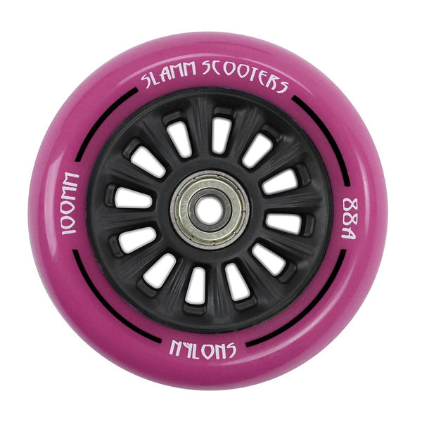 Slamm Scooter 100mm Nylon Core Scooter Wheels - Pink - Skatewarehouse.co.uk