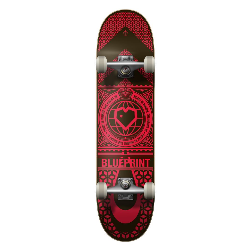 Blueprint Home Heart Black / Red Complete Skateboard - 8.0"