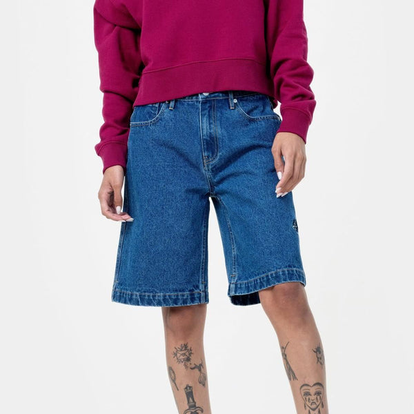 Santa Cruz Womens Shorts Flutter Flash Shorts - Classic Blue - Skatewarehouse.co.uk