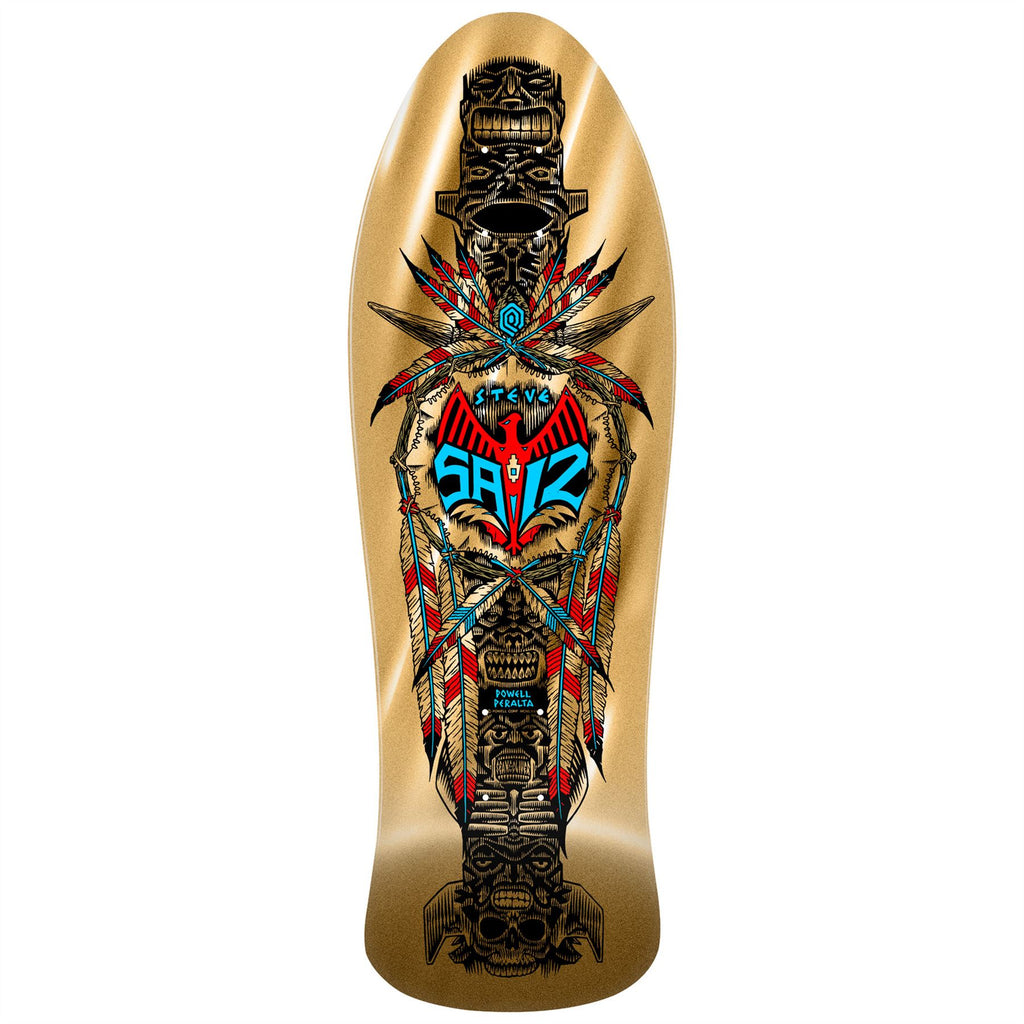 Powell Peralta Steve Saiz Totem Reissue Gold Foil x Skateboard Deck - 10.0"