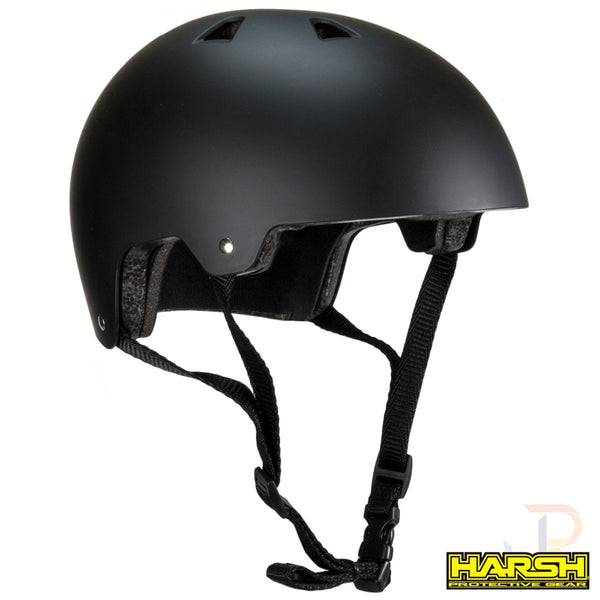 Harsh ABS Helmet - Matt Black with Black Straps