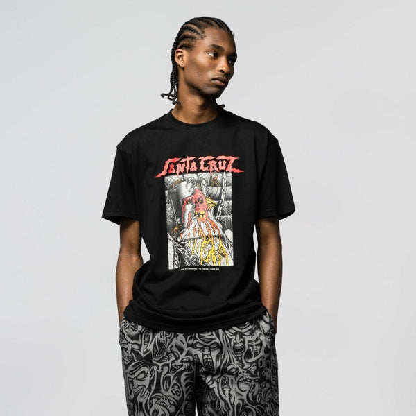 Santa Cruz T-Shirt Pace Dungeon Front - Black - Skatewarehouse.co.uk