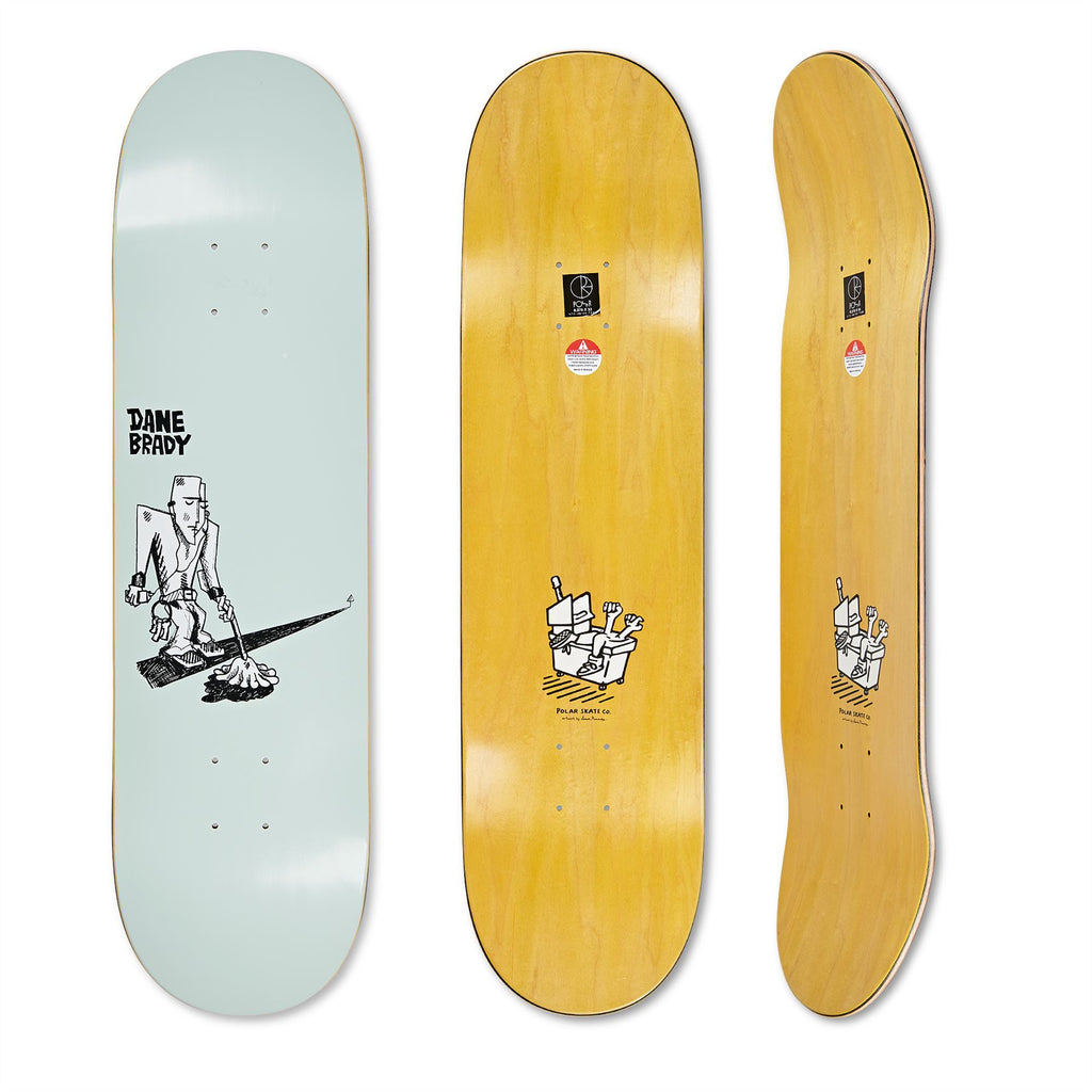 Polar Skate Co DANE BRADY - Mopping (Green) Skateboard Deck - 8.0"