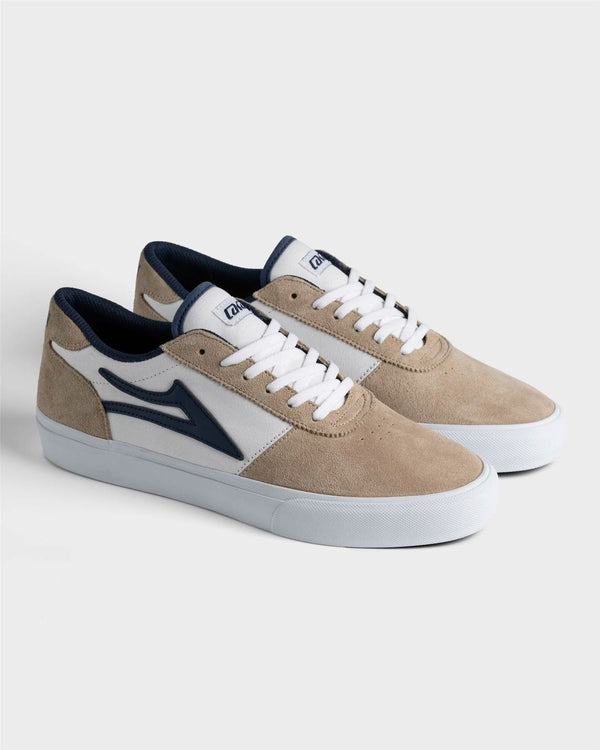 Lakai Manchester Skate Shoes White Tan Navy - Skatewarehouse.co.uk