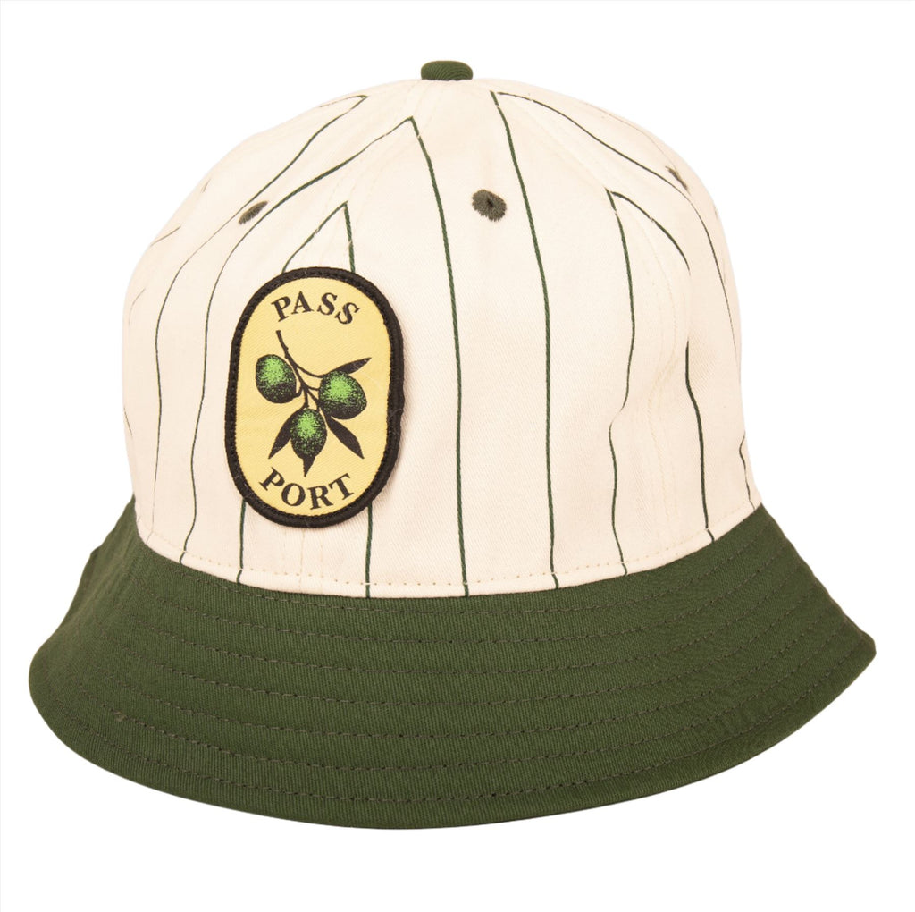 Pass~Port Olive Stripe 6 Panel Bucket Cap (Moss) - M