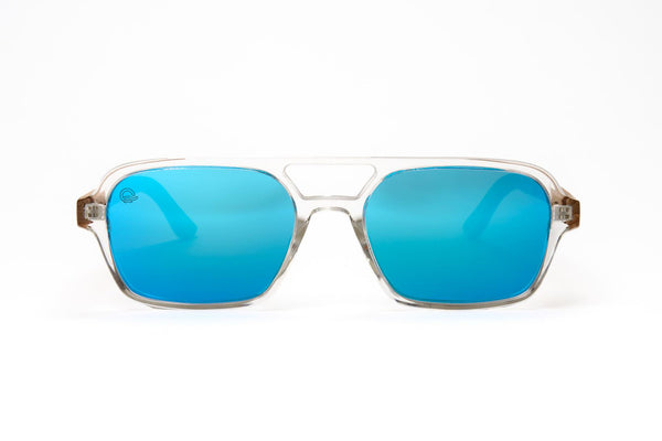 Luma Bantham Recycled Sunglasses - Clear/Blue - Skatewarehouse.co.uk