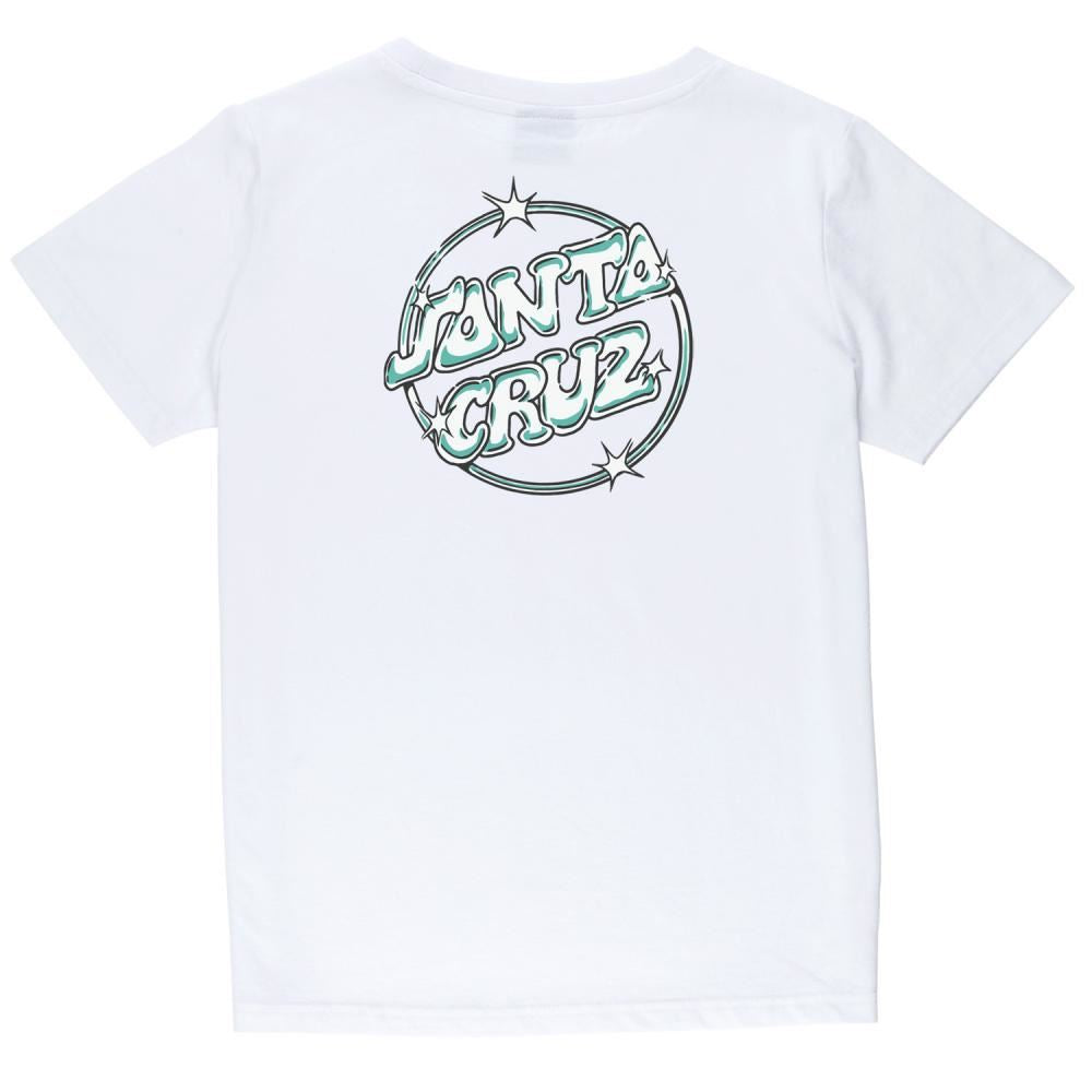Santa Cruz Youth T-Shirt Youth Glint Dot - White - Skatewarehouse.co.uk