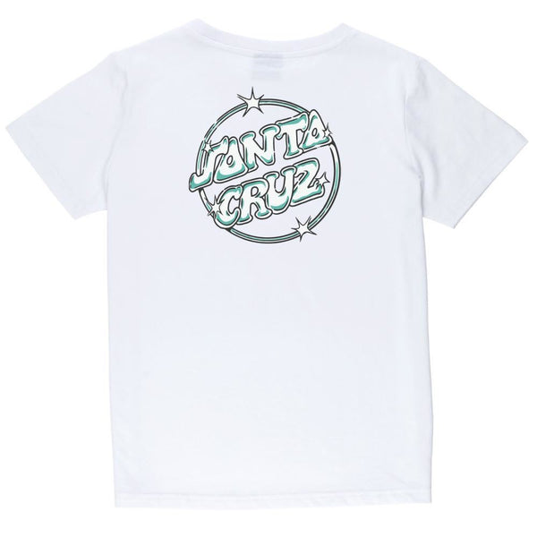 Santa Cruz Youth T-Shirt Youth Glint Dot - White - Skatewarehouse.co.uk