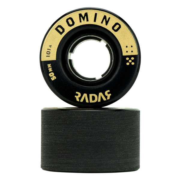 Radar (4) - Domino- Black / Gold - 50 x / 101A Skateboard Wheels - 31mm