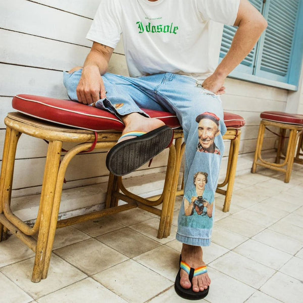 Indosole - Mens Flip Flops - Easy Living - Rainbow Shoes