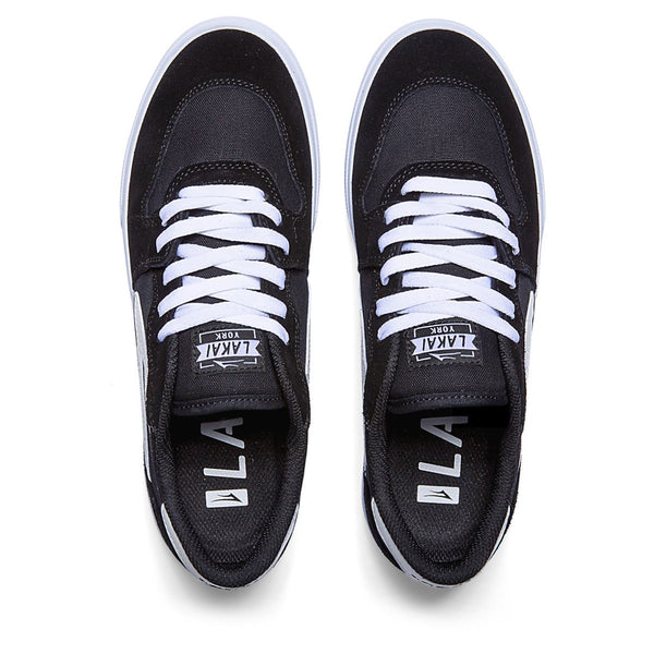 Lakai York Skate Shoes - Black / White - Skatewarehouse.co.uk
