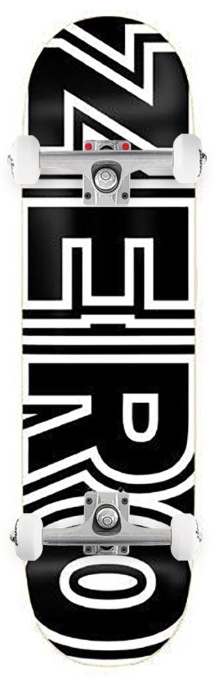 Zero Skateboard Bold Black White x Venom Custom Complete Skateboard - 8.25"