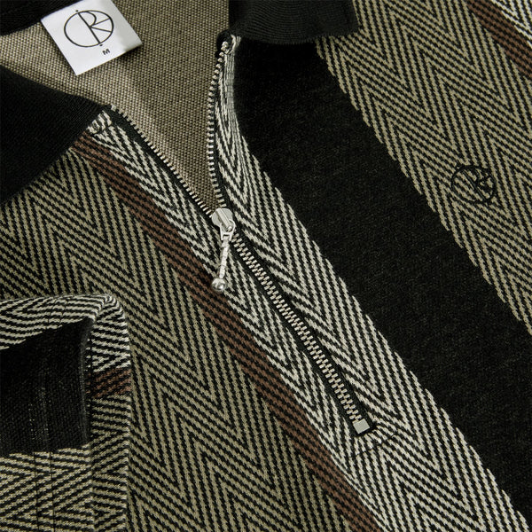 Polar Skate Co Jacques Polo Shirt | Herringbone (Khaki Green) - M