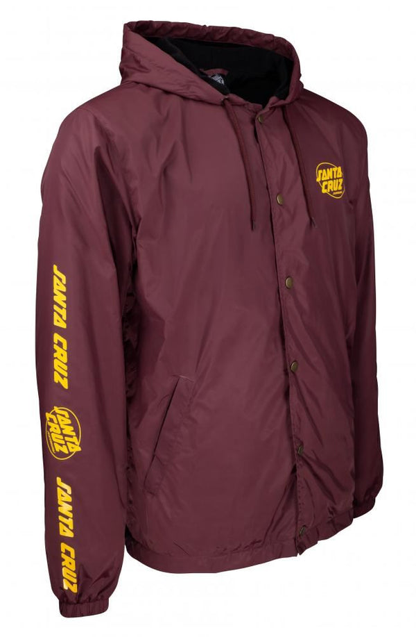 Santa Cruz Jacket Club Oval Dot Jacket - Burgundy - Skatewarehouse.co.uk