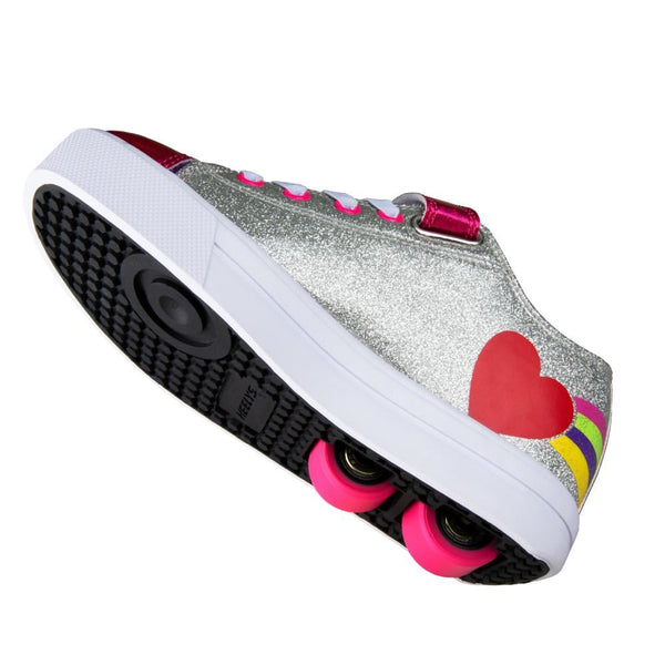 Heelys X2 Snazzy X2  - Silver / Rainbow / Heart - Skatewarehouse.co.uk