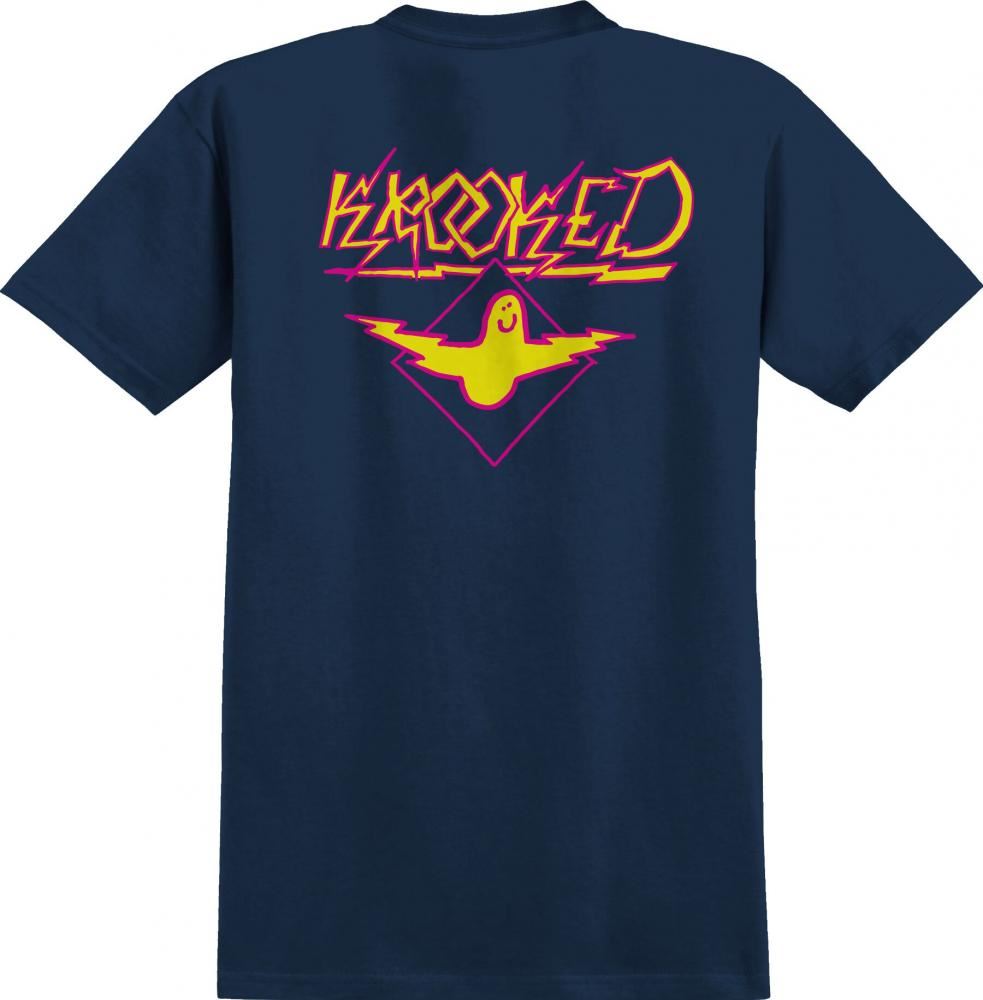 Krooked T-Shirt Bird Lightening - Navy / Yellow / Magenta