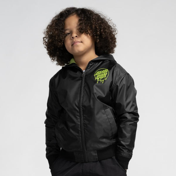 Santa Cruz Youth Jacket Youth Liquid Dot - Black - Skatewarehouse.co.uk