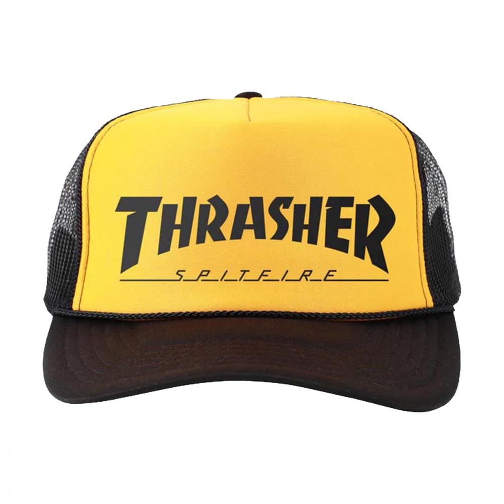 Thrasher x Spitfire Cap Thrasher x Spitfire Trucker Black / Gold - O/S