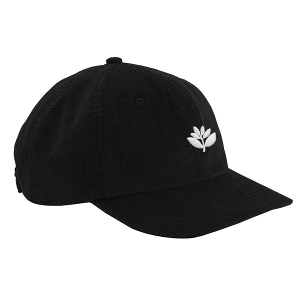 Magenta Bossed Cord 6-Panel Cap Black