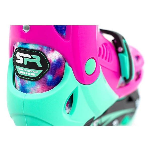 SFR Cyclone II Adjustable Inline Skates Tie Dye Bundle - SFR Helmet & Pads