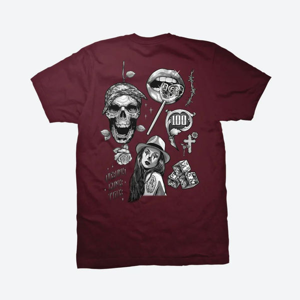 DGK Dreams Come True Tee Burgundy - Skatewarehouse.co.uk