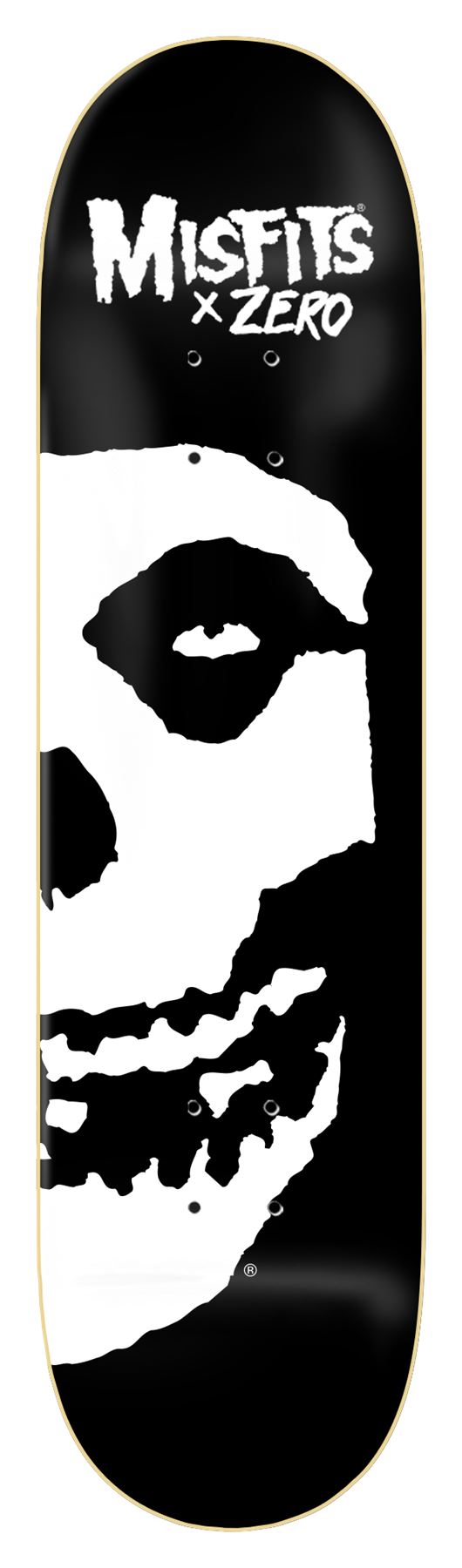 Zero Skateboard Misfits Fiend Skull Right Skateboard Deck - 8.25