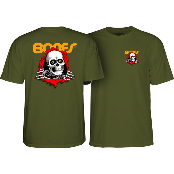 Powell Peralta Ripper Tee Military Green '2' - Skatewarehouse.co.uk