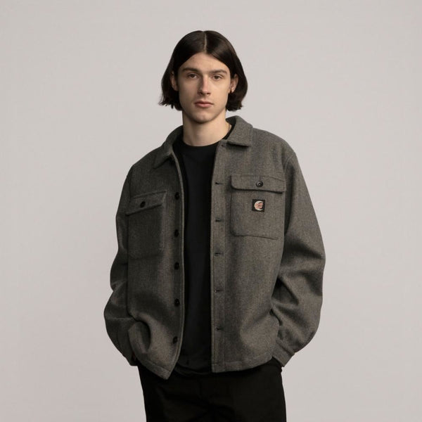 Santa Cruz Jacket Crypt Overshirt - Charcoal - Skatewarehouse.co.uk