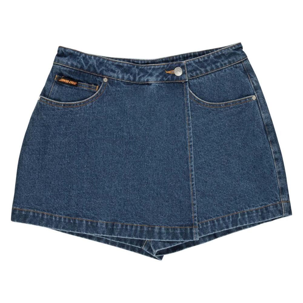 Santa Cruz Womens Shorts Classic Label Skort - Classic Blue - Skatewarehouse.co.uk
