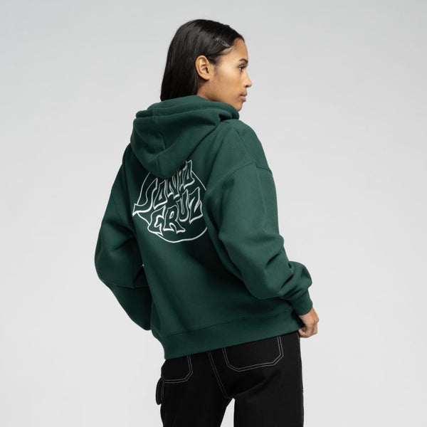 Santa Cruz Womens Zip Hood Fever Dream Mono Dot - Emerald - Skatewarehouse.co.uk