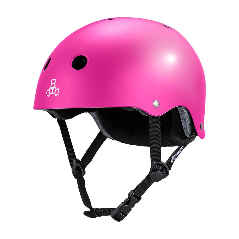 Triple Eight Helmet Deep Cover - Pink Gloss - Skatewarehouse.co.uk