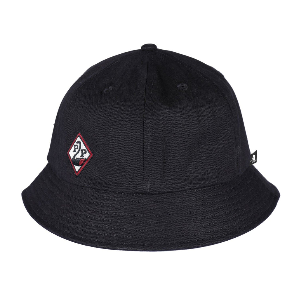 Pass~Port Swanny Herringbone Bucket Hat (Black) - L
