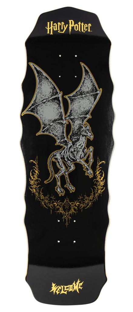 Welcome x Harry Potter Thestral on Widow (Black/Gold Foil) Skateboard Deck - 10.0