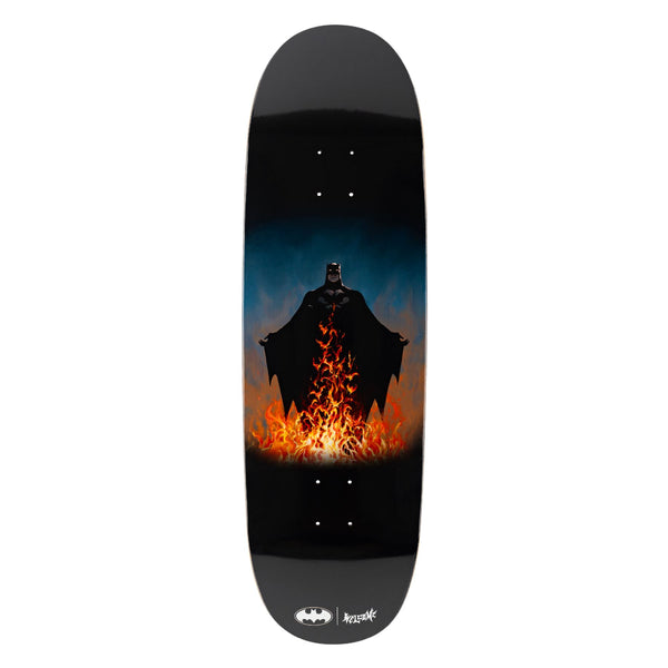 Welcome Bat Flames - Black on Boline Skateboard Deck - 9.5