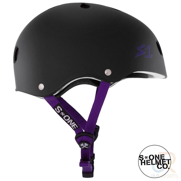 S1 Lifer Helmets - Black Matt inc Purple Strap