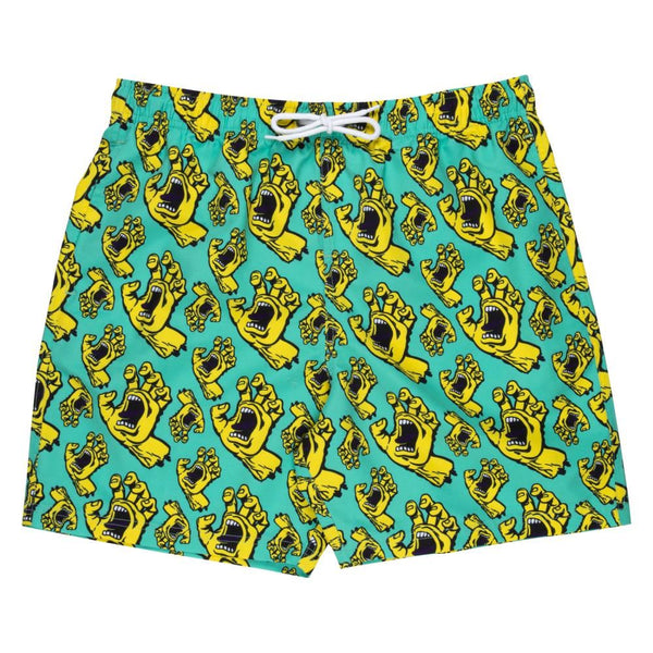 Santa Cruz Swim Shorts Hands All Over - Turquoise - Skatewarehouse.co.uk