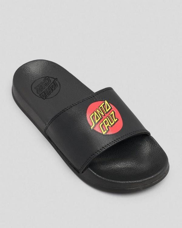 Santa Cruz Youth Sandals Youth Classic Dot Slides - Black - Skatewarehouse.co.uk