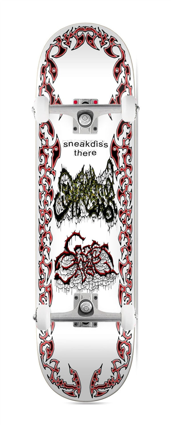There Team Sneakdiss Battle Ship - White x Venom Custom Complete Skateboard - 8.5