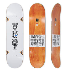 Polar Skate Co SHIN SANBONGI - Faces (White) WHEEL WELL Skateboard Deck - 8.25" - Skatewarehouse.co.uk