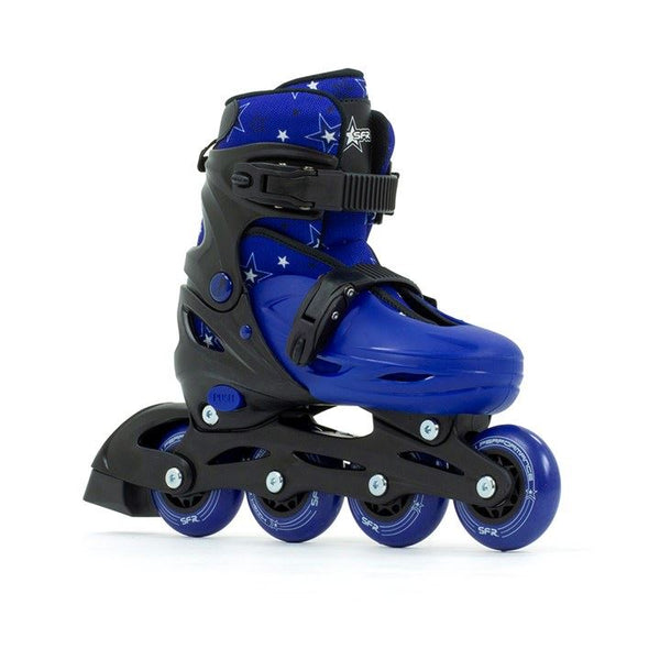 SFR Plasma Adjustable Inline Skates Black / Blue Bundle