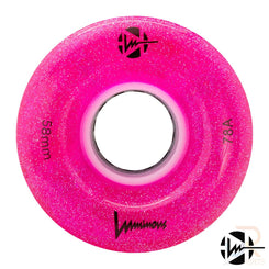 Luminous LED Quad Wheel - Pink Glitter - 58mm / 78a (Unit)