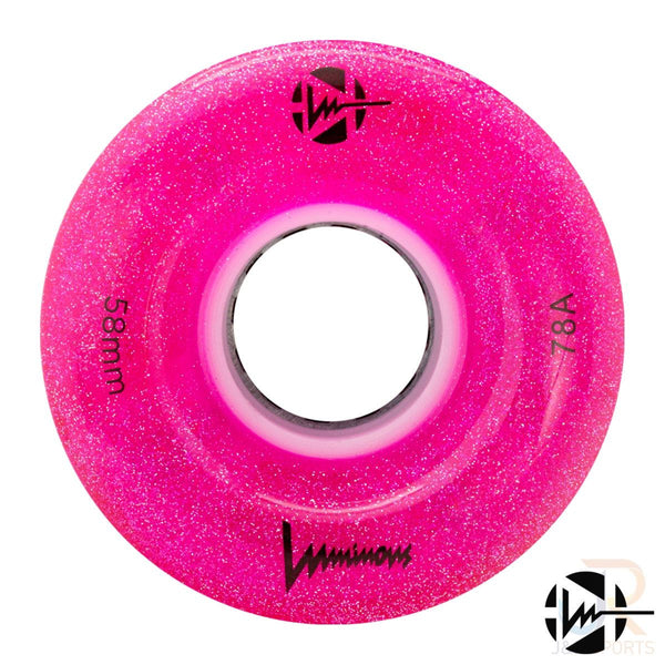 Luminous LED Quad Wheel - Pink Glitter - 58mm / 78a (Unit)