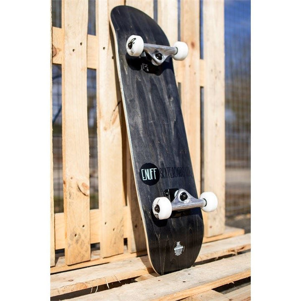 Enuff Logo Stain Black Complete Skateboard Bundle - SFR Helmet & Pads