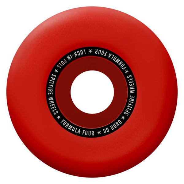 Spitfire Formula Four Skateboard Wheels Lock In Full 99 DU - Red - Skatewarehouse.co.uk