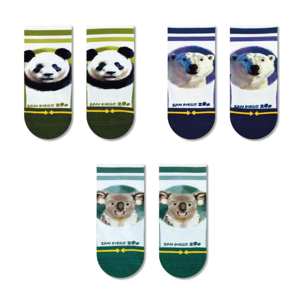 Merge4 x San Diego Zoo - Bears 3 Pack Baby Socks - Skatewarehouse.co.uk