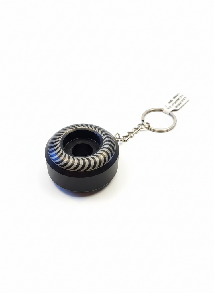 Spirtfire Key Chain Wheel Key Ring - Swirl Black - Skatewarehouse.co.uk
