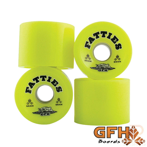 Gfh 78A Yellow Fatties (4) Skateboard Wheels - 66mm
