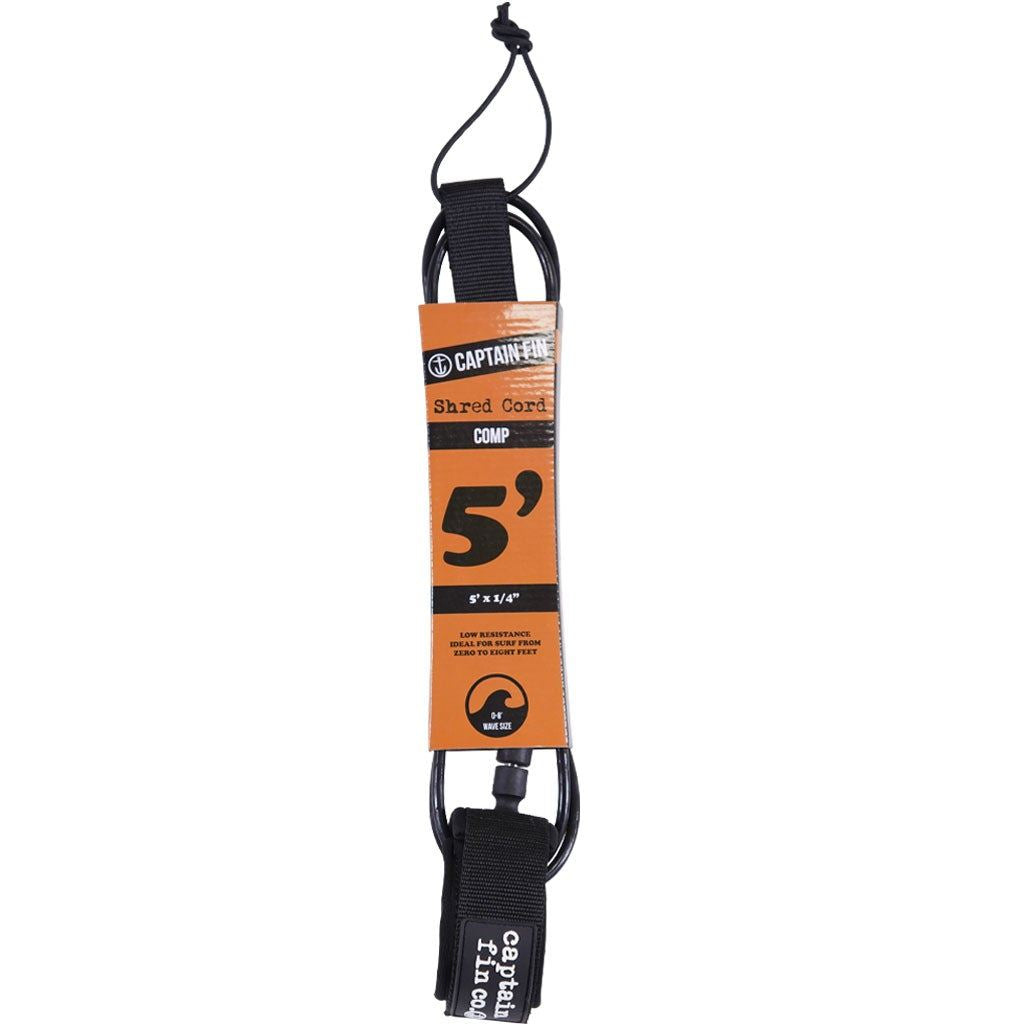 Captain Fin Co - Shred Cord - 5' Comp - Black Surf Accessory