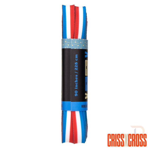 Criss Cross X Derby Laces - Trio - Blue / Red / Wht - 90